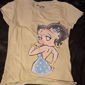 Betty Boop Cream Tee with Black Logo